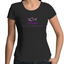 Load image into Gallery viewer, Swim with Sharks in Clovelly - Womens Scoop Neck T-Shirt