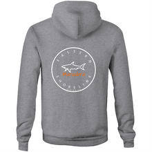 Load image into Gallery viewer, Maroubra Lord of the Ocean - Pocket Hoodie Sweatshirt - Navy / Orange (and other Mate ! )