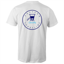 Load image into Gallery viewer, Clovelly Lord of the Beach - Mens T-Shirt - White / Light Blue