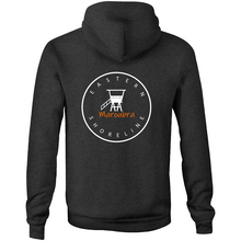 Load image into Gallery viewer, Maroubra Lord of the Beach - Pocket Hoodie Sweatshirt - Grey / Orange (and other Mate ! )