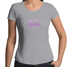 Load image into Gallery viewer, Swim with Sharks in Clovelly - Womens Scoop Neck T-Shirt