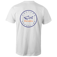 Load image into Gallery viewer, Maroubra Lord of the Ocean - Mens T-Shirt - White / Orange