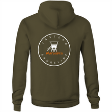 Load image into Gallery viewer, Maroubra Lord of the Beach - Pocket Hoodie Sweatshirt - Grey / Orange (and other Mate ! )