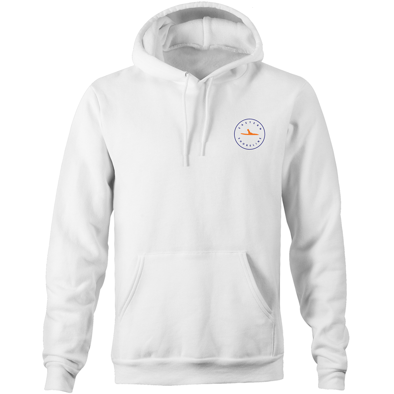 Clovelly Lord of the Beach - Pocket Hoodie Sweatshirt - White / Orange