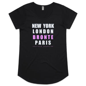 New-York to Bronte - Womens Scoop Neck T-Shirt - Black