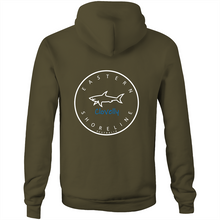Load image into Gallery viewer, Clovelly Lord of the Ocean - Pocket Hoodie Sweatshirt - Navy / Light Blue (and other Mate !)
