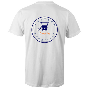 Clovelly Lord of the Beach - Mens T-Shirt - White / Orange