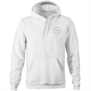 Clovelly Lord of the Surf - Pocket Hoodie Sweatshirt - White / Orange