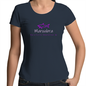 Swim with Shark in Maroubra - Womens Scoop Neck T-Shirt
