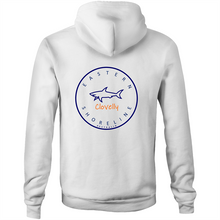 Load image into Gallery viewer, Clovelly Lord of the Ocean - Pocket Hoodie Sweatshirt - White / Orange
