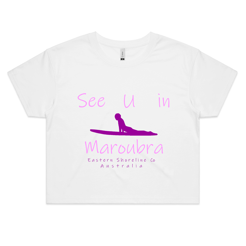 See U in Maroubra - Womens Crop Tee - White