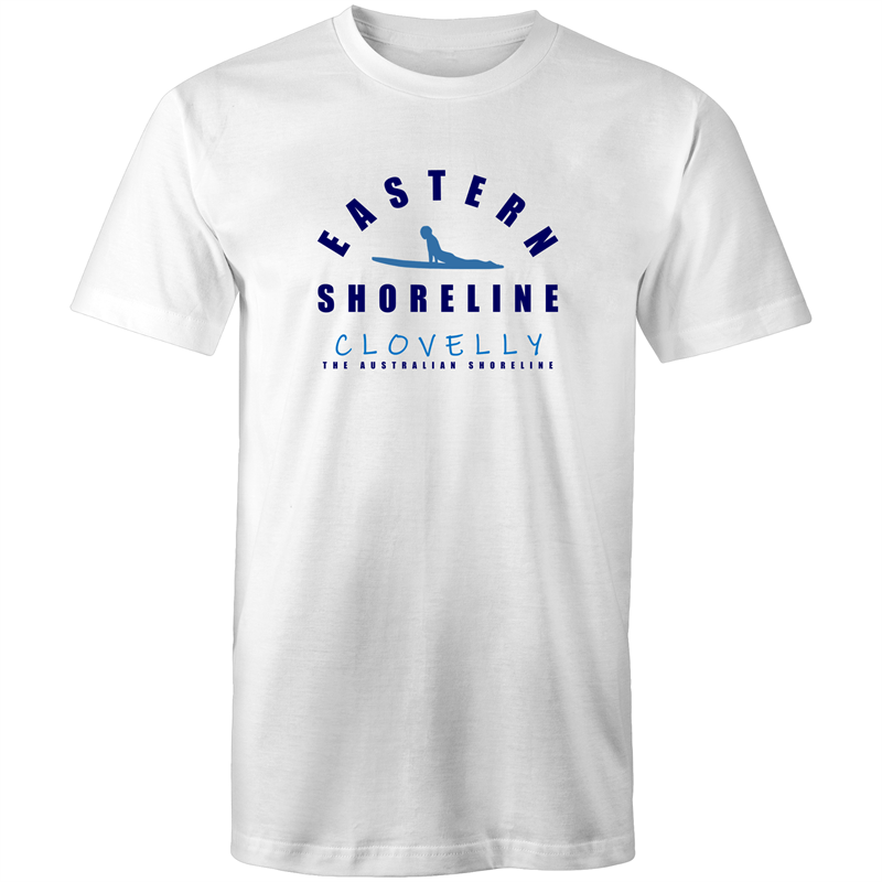 Clovelly King of Surf - Mens T-Shirt - White / Light Blue