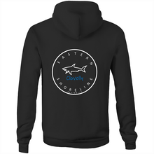 Load image into Gallery viewer, Clovelly Lord of the Ocean - Pocket Hoodie Sweatshirt - Navy / Light Blue (and other Mate !)
