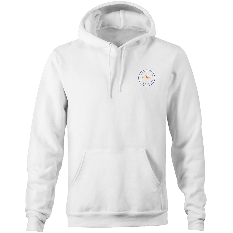 Bronte Lord of the Beach - Pocket Hoodie Sweatshirt - White / Orange