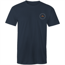 Load image into Gallery viewer, Clovelly Lord of the Ocean - Mens T-Shirt - Navy / Orange
