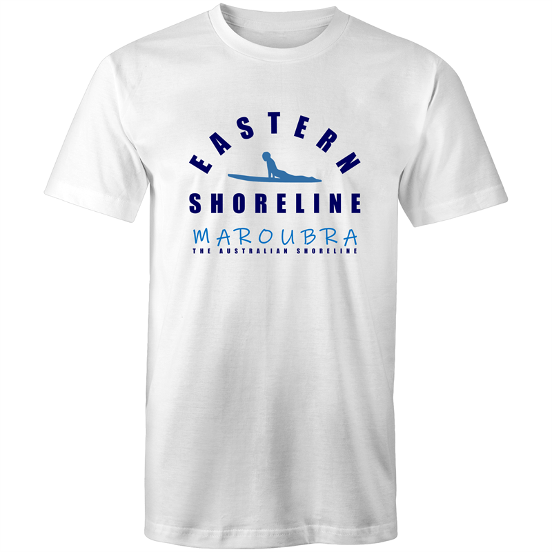 Maroubra King of Surf - Mens T-Shirt - White / Light Blue