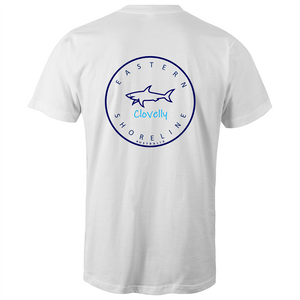 Clovelly Lord of the Ocean - Mens T-Shirt - White / Light Blue