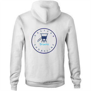 Bronte Lord of the Beach - Pocket Hoodie Sweatshirt - White / Light Blue