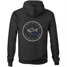Load image into Gallery viewer, Clovelly Lord of the Ocean - Pocket Hoodie Sweatshirt - Navy / Light Blue (and other Mate !)
