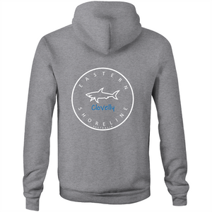 Clovelly Lord of the Ocean - Pocket Hoodie Sweatshirt - Navy / Light Blue (and other Mate !)