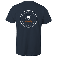 Load image into Gallery viewer, Clovelly Lord of the Beach - Mens T-Shirt - Navy / Orange
