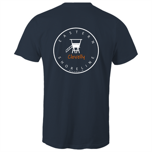 Clovelly Lord of the Beach - Mens T-Shirt - Navy / Orange